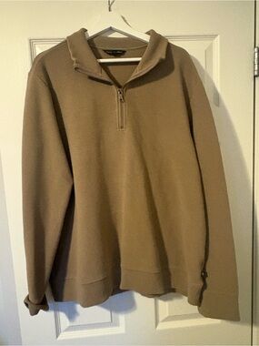 Banana Republic Men's Zip-Neck Sweater in Tan Brown